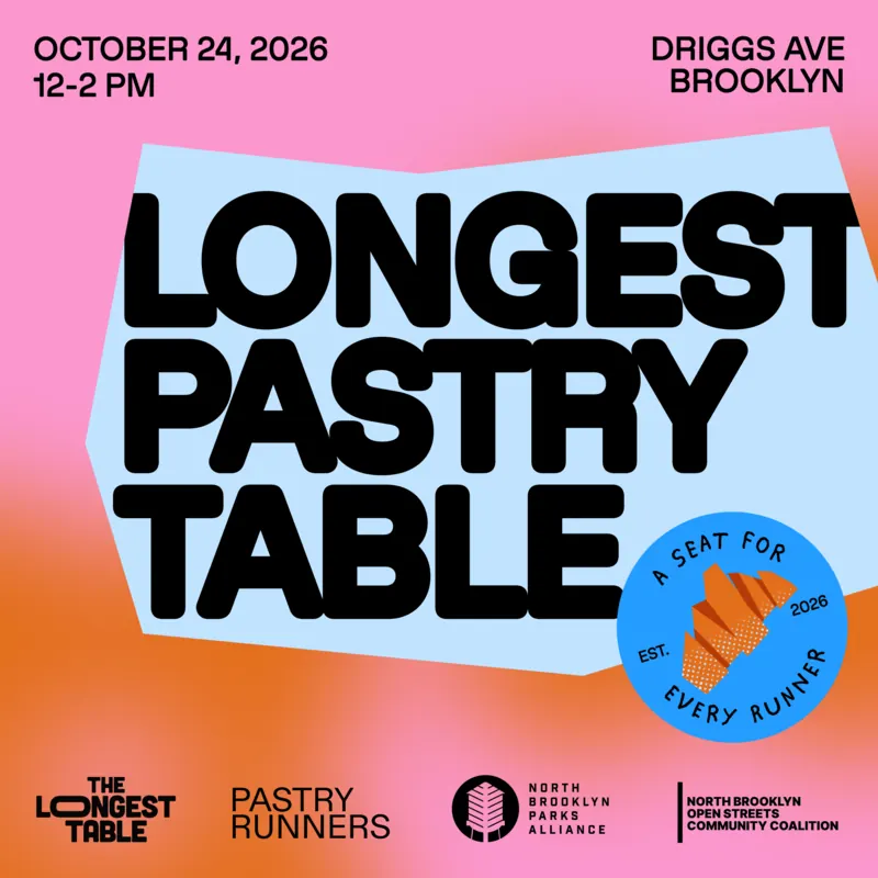Poster: Longest Pastry Table, October 24, Driggs Ave, Brooklyn
