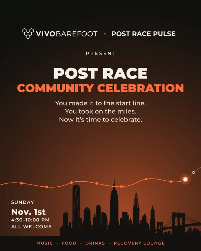 Flyer: Post Race Community Celebration, Sunday, November 1, 4:30 to 10 PM