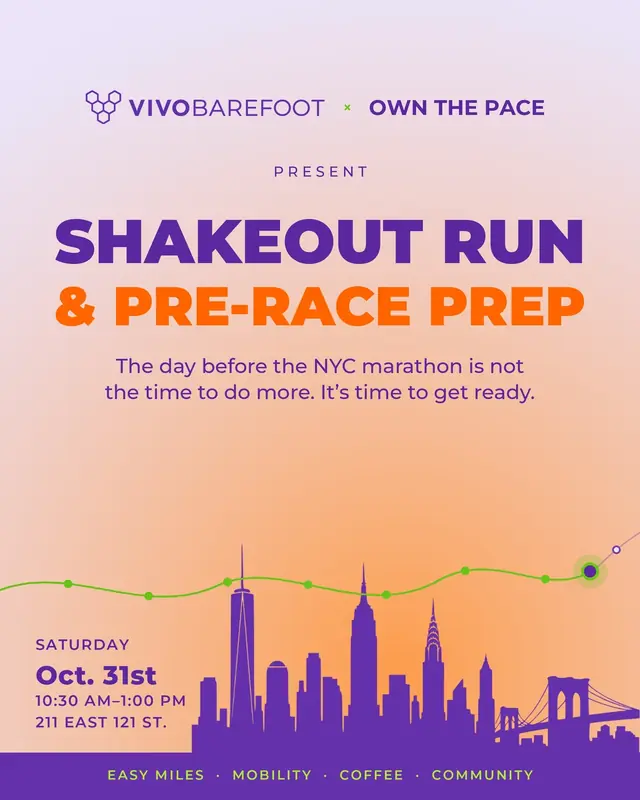 Flyer: Shakeout Run & Pre-Race Prep, Saturday, October 31, 10:30 AM, 211 East 121st St